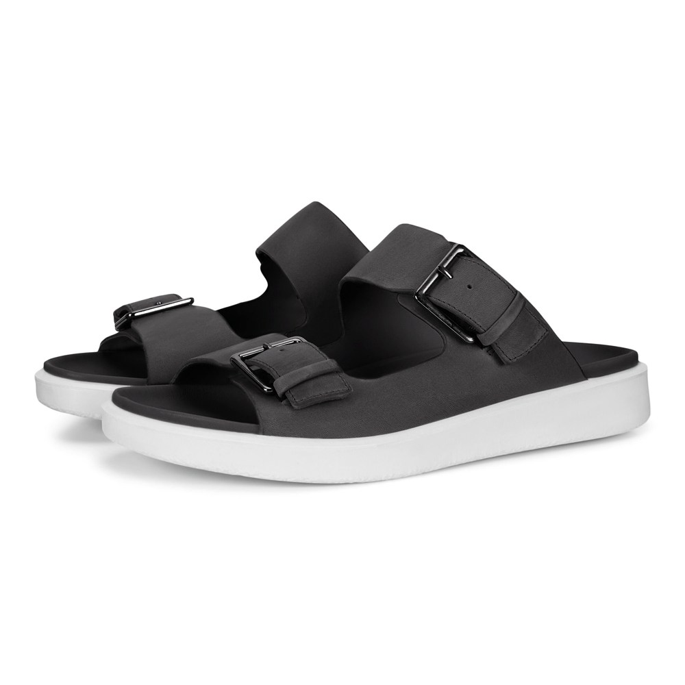 ECCO Mens Slides Black - Flowt Lx - NBR-185743